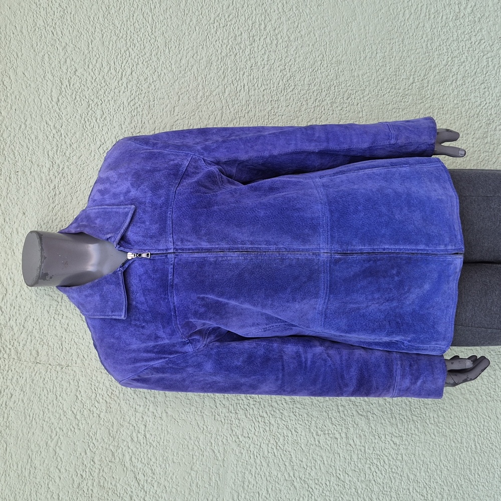 Bernardo Collection Ladies Purple Genuine Suede Leather Jacket Machine Washable*